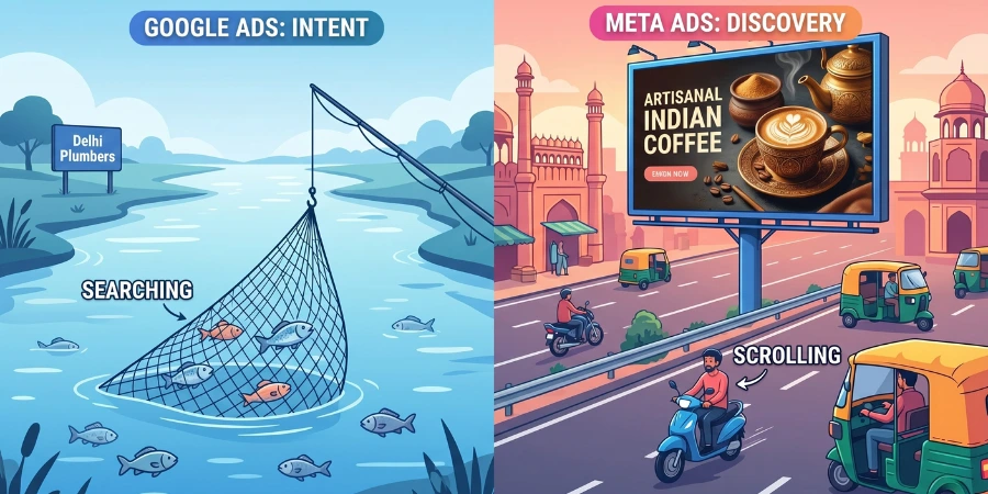 Google Ads vs Meta Ads Intent vs Discovery