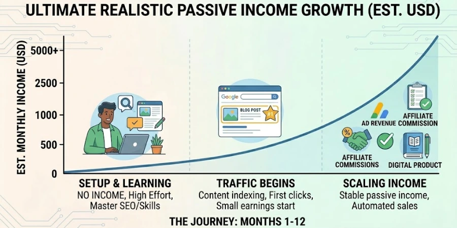 Realistic Expectations with Passive Income Using Digital Marketing Skills.