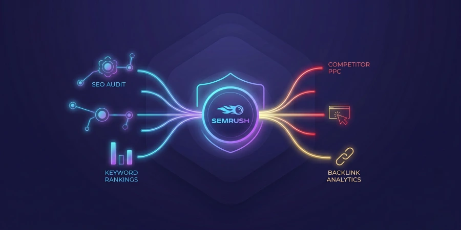 SEMrush for SEO, competitor research, and paid ad analytics