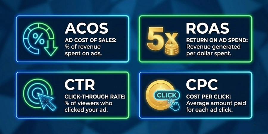 Understand What ACOS, ROAS,CTR,CPC in Amazon PPC Advertising